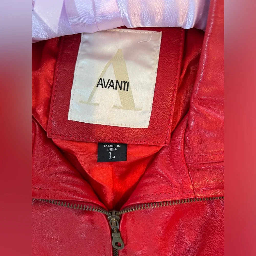 Avanti 1980’s Vibrant Red Leather Jacket for Women